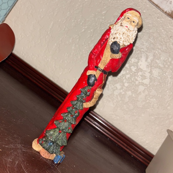 Vintage Tall Santa Figurine with Christmas Tree - Picture 1 of 3